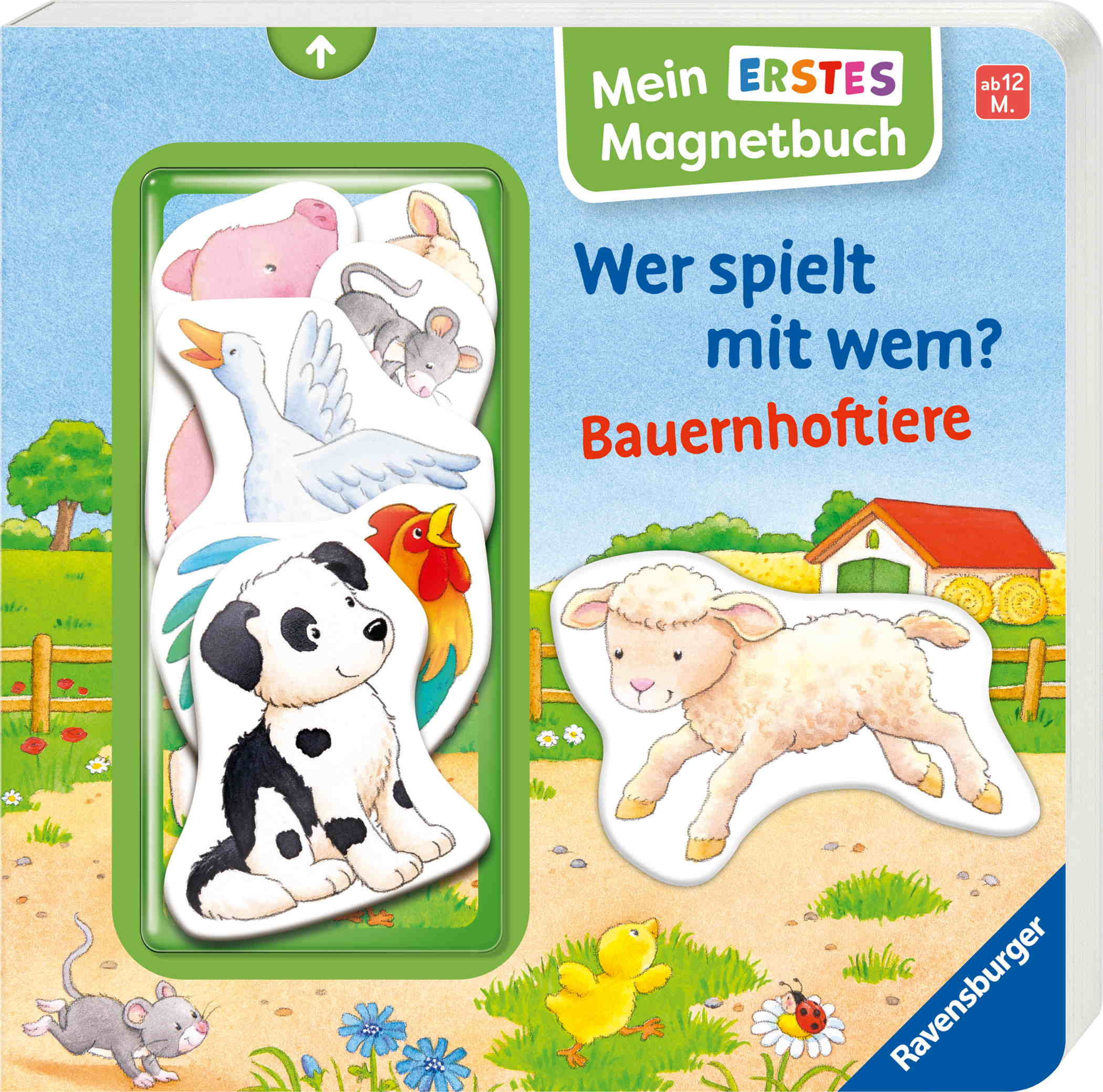 Ravensburger Buch Pappbilderbuch Mein erstes Magnetbuch Wer spielt mit wem? Bauernhoftiere 42167
