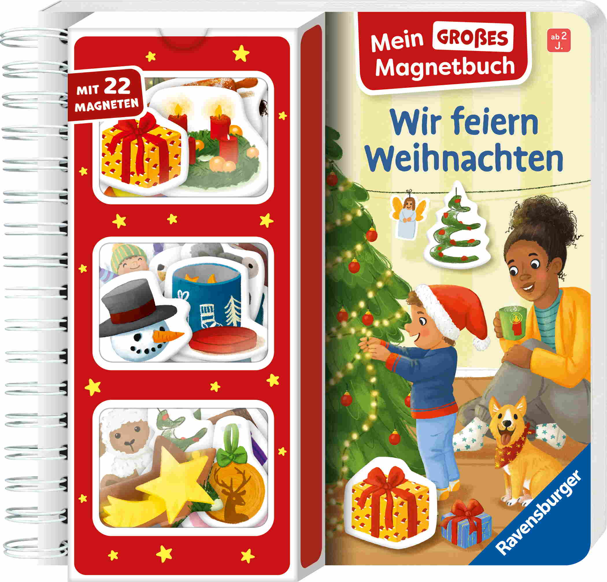 Ravensburger Buch Pappbilderbuch Mitmachen Mein großes Magnetbuch Wir feiern Weihnachten 42290