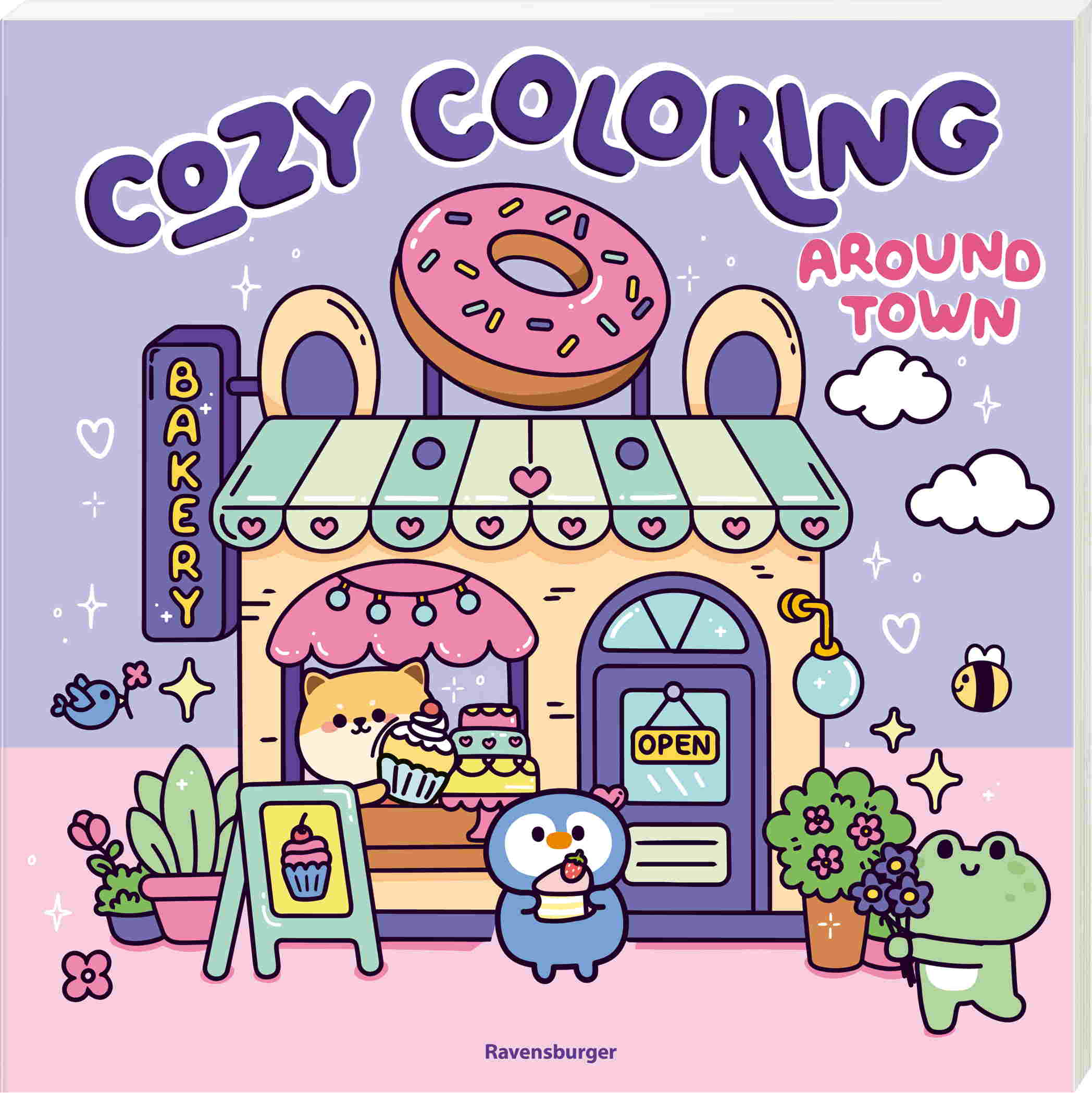 Ravensburger Buch Kreativit�t Cozy Coloring Around Town 48834