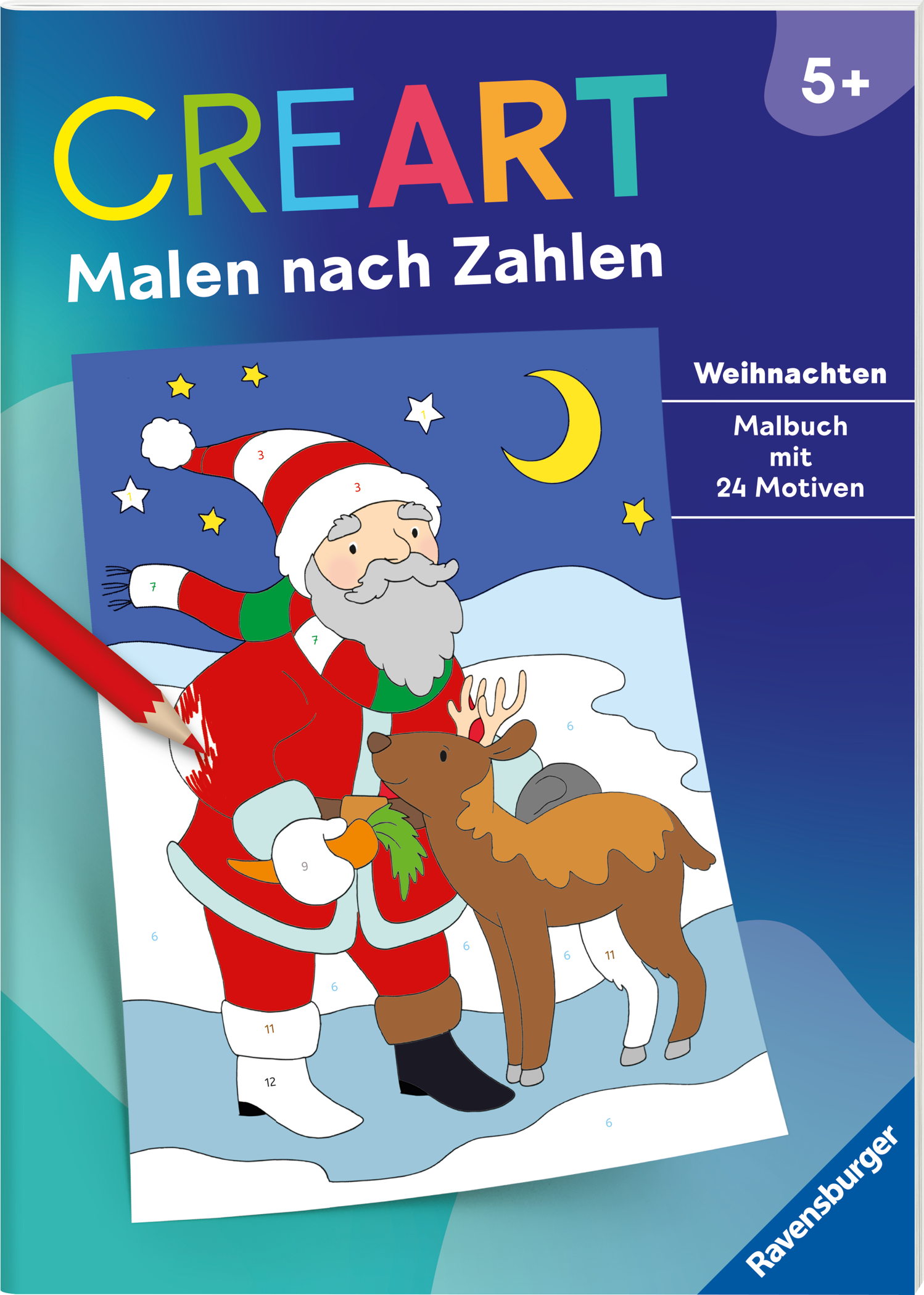 Ravensburger Buch Kreativität CreArt Malen nach Zahlen Weihnachten 48864