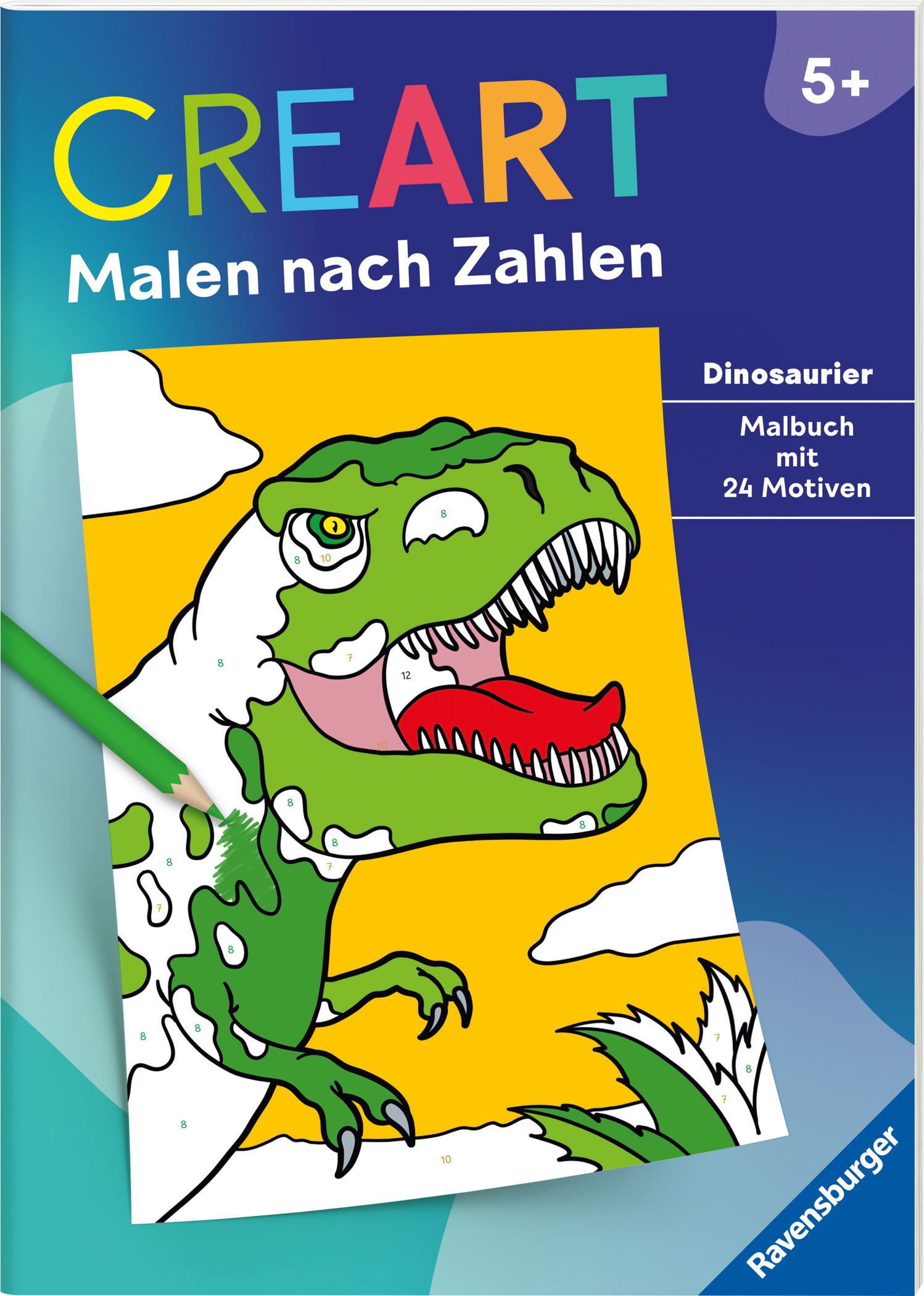 Ravensburger Buch Kreativität CreArt Malen nach Zahlen ab 5 Dinosaurier 48909