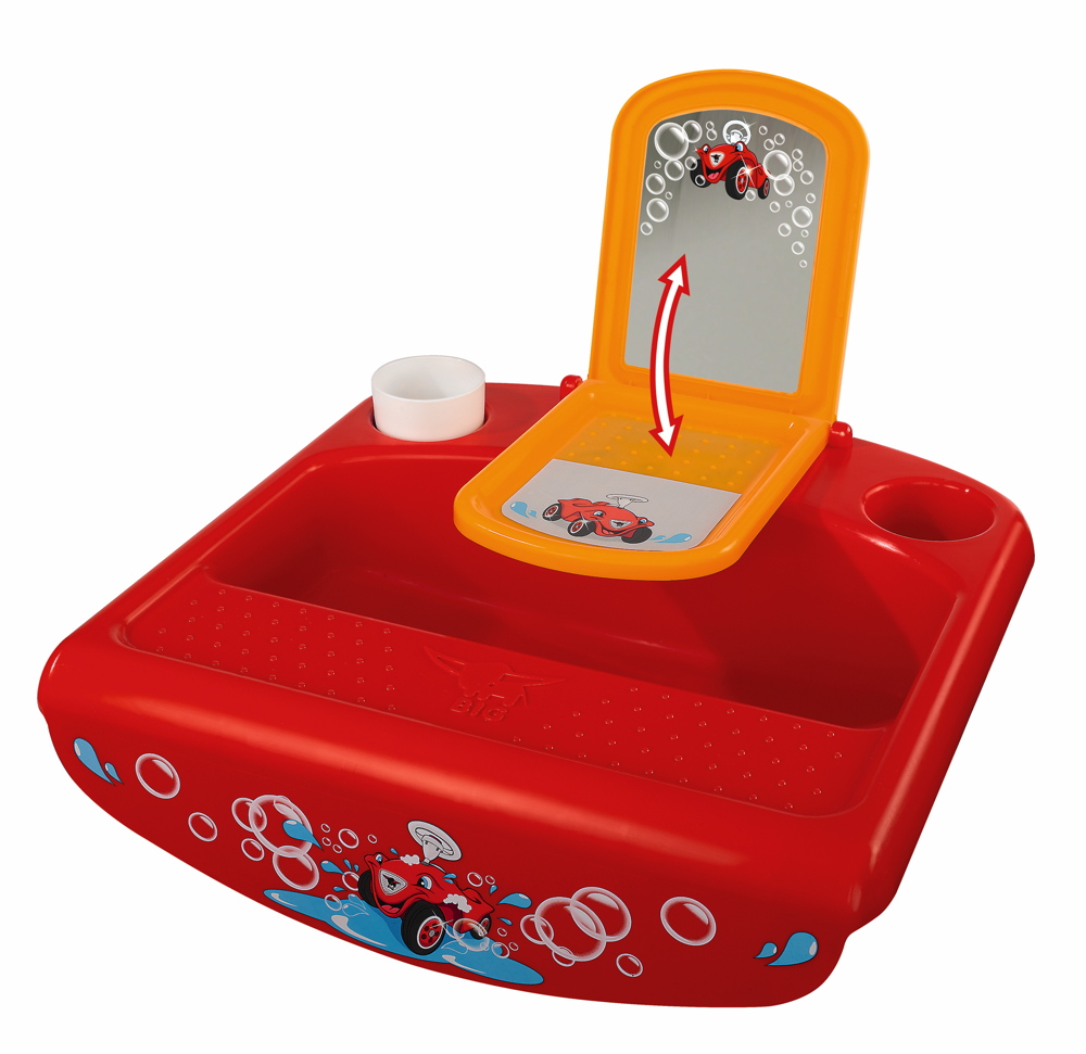 BIG Kleinkind Pflege Waschbecken für Badewannenrand Baby Splash rot