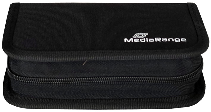 10 Mediarange Tasche für 10 USB Sticks und 5 SD Speicherkarten in schwarz