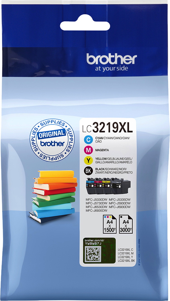 4 Brother Druckerpatronen Tinte LC-3219 XL BK / C / M / Y Multipack