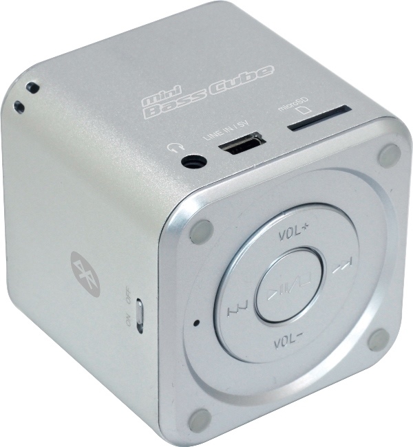 JAYtech Bluetooth portabler Lautsprecher / MP3 Player Mini Bass Cube