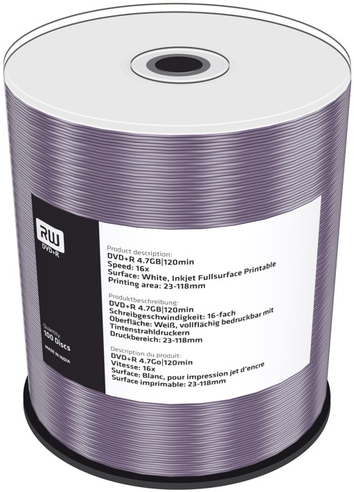 100 Mediarange Rohlinge DVD+R full printable 4,7GB 16x Spindel