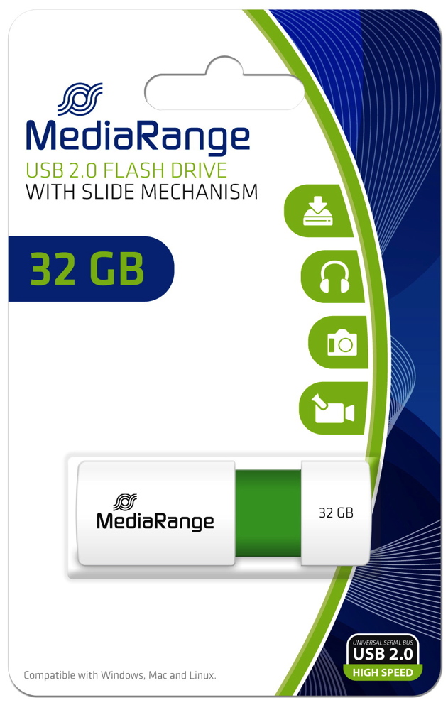 Mediarange USB Stick 32GB Speicherstick Color Edition grün