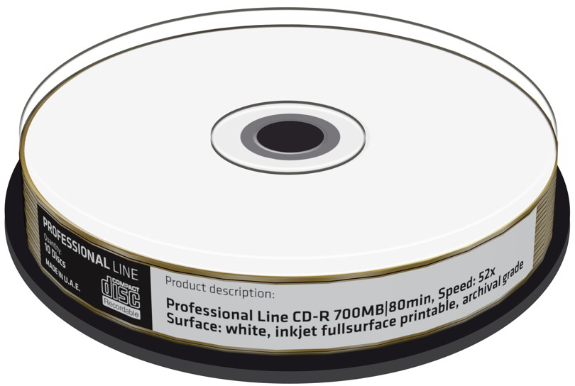 10 Professional Rohlinge CD-R full printable GOLD 24 Karat 80Min 700MB 52x Spindel