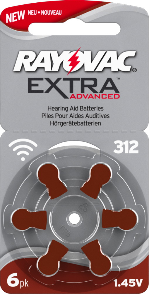 60 Rayovac 4607 Extra Advanced Typ 312 Zink-Luft Hörgerätebatterien im 6er Blister