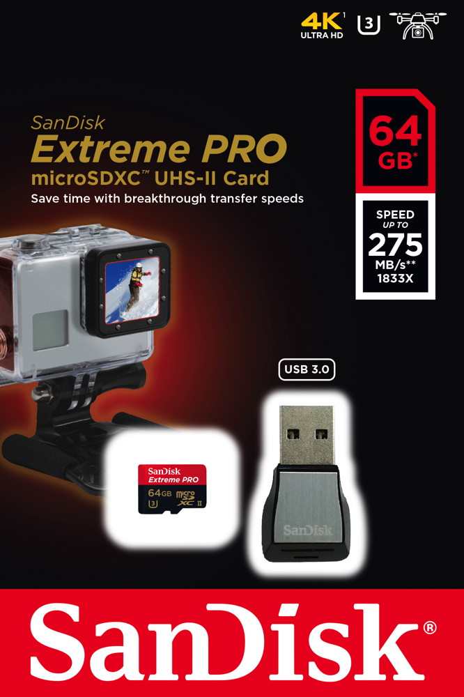 Sandisk Micro SDXC Karte 64GB Speicherkarte Extreme Pro