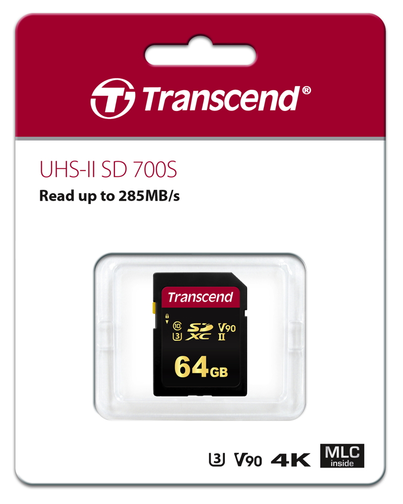 Transcend SDXC Karte 64GB Speicherkarte 700S UHS-II U3 4K V90 Class 10