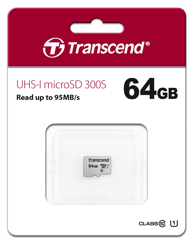 Transcend Micro SDXC Karte 64GB Speicherkarte 300S UHS-I U1 Class 10