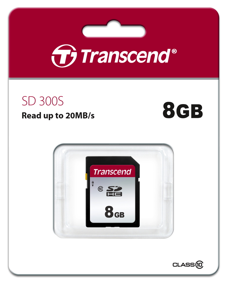 Transcend SDHC Karte 8GB Speicherkarte 300S Class 10