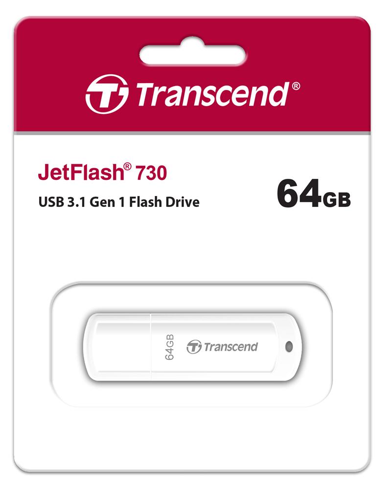 Transcend USB Stick 64GB Speicherstick JetFlash 730 weiß USB 3.0
