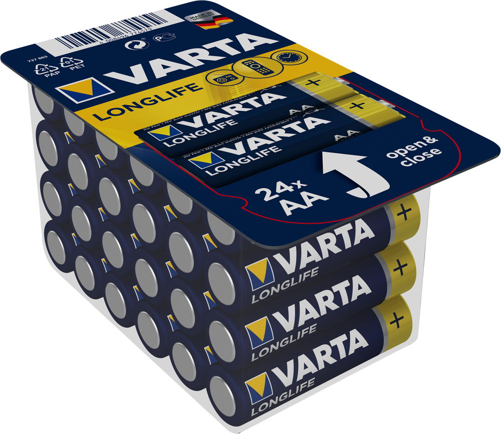 24 Varta 4106 Longlife AA / Mignon Alkaline Batterien in 24er Box