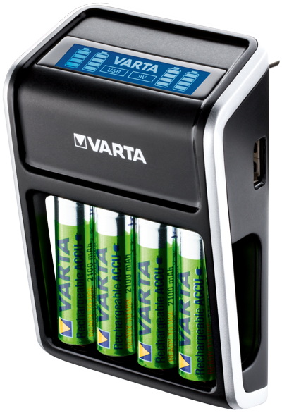 Varta Lcd Plug Charger AA / AAA / 9V / USB Uyumlu 4'lü Şarj Cihazı