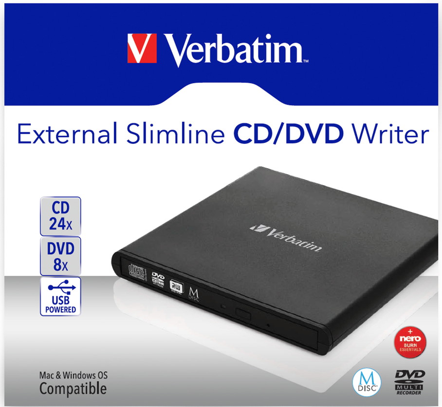 Verbatim Brenner extern für CD / DVD / M-Disc schwarz