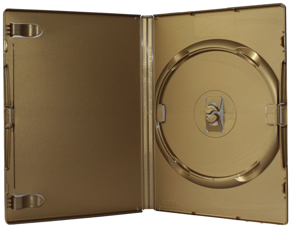 50 Amaray DVD Hüllen 1er Box 14 mm für je 1 BD / CD / DVD gold