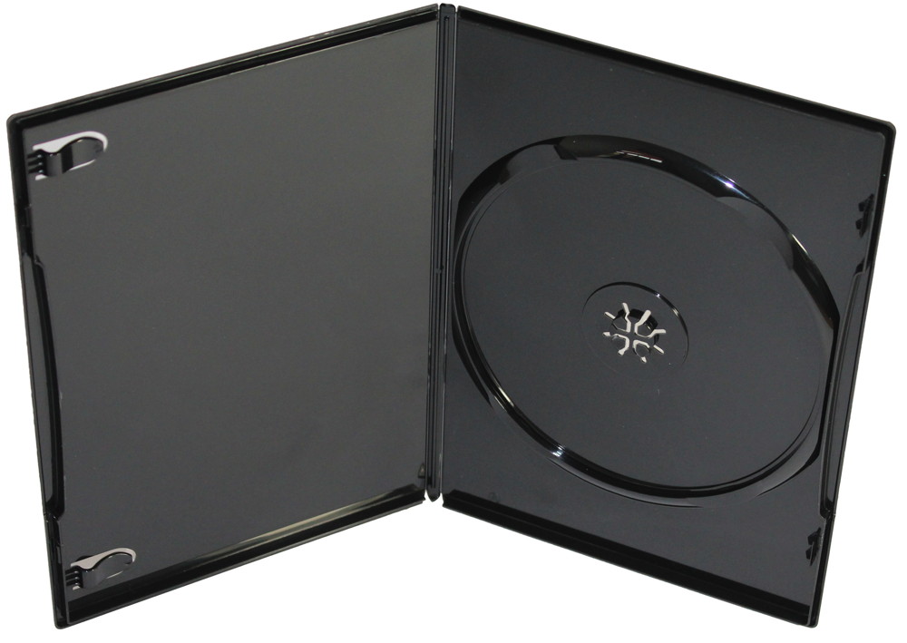 100 Amaray DVD Hüllen Slim 1er Box 7 mm für je 1 BD / CD / DVD schwarz