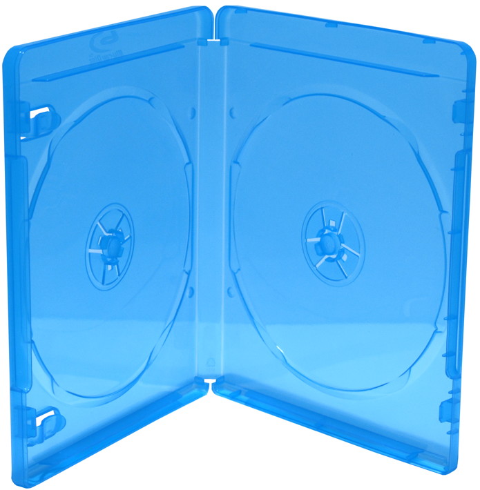 50 Blu-ray Hüllen 2er Box 11 mm für je 2 BD / CD / DVD blau