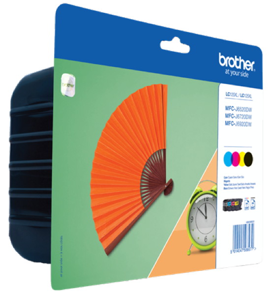 4 Brother Druckerpatronen Tinte LC-129 XL BK LC-125 XL C / M / Y Multipack