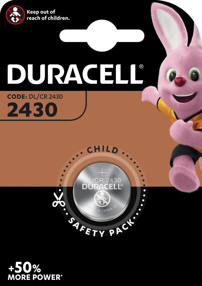 1 Duracell CR 2430 / DL 2430 Lithium Knopfzelle Batterie Blister