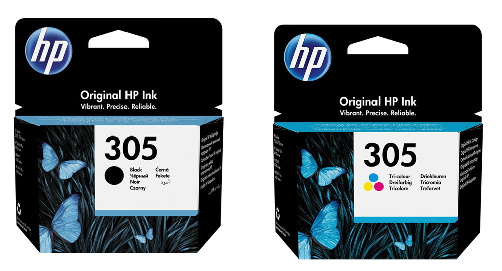 2 HP Druckerpatronen Tinte Nr. 305 BK / tri-color Multipack