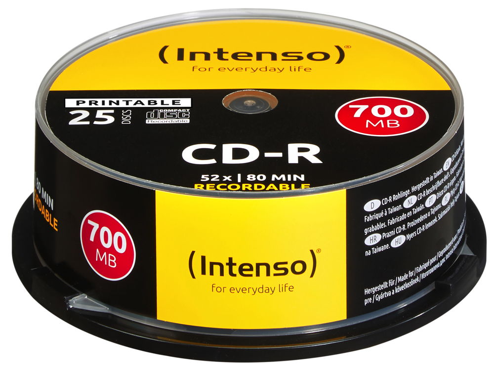 25 Intenso Rohlinge CD-R full printable 80Min 700MB 52x Spindel