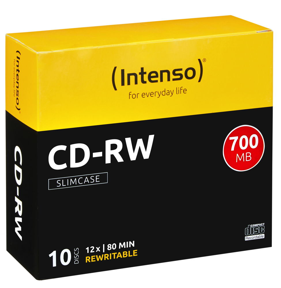 50 Intenso Rohlinge CD-RW 80Min 700MB 12x Slimcase