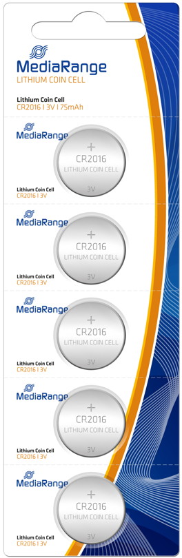 50 Mediarange CR 2016 Lithium Knopfzelle Batterien im 5er Blister