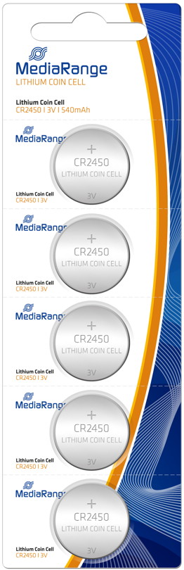 50 Mediarange CR 2450 Lithium Knopfzelle Batterien im 5er Blister