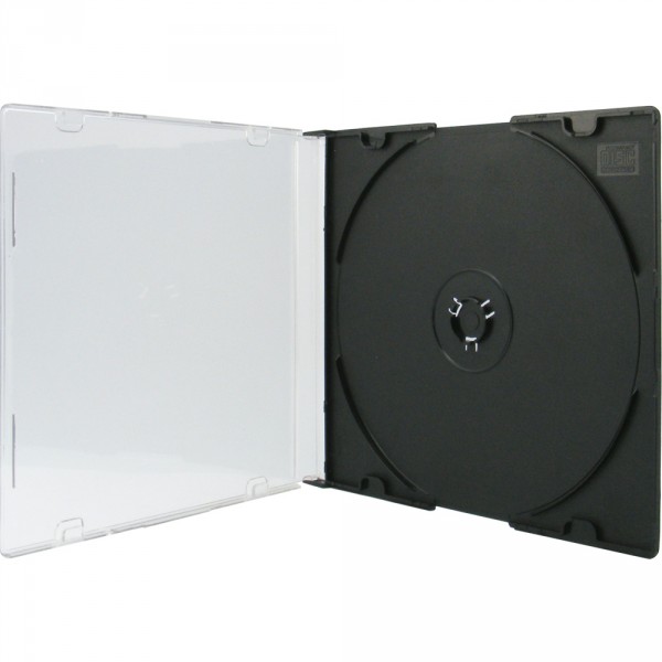 100 Professional CD Hüllen 1er Slimcase 5,2 mm für je 1 BD / CD / DVD schwarz