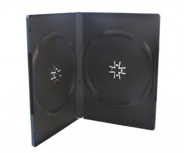 100 DVD Hllen 2er Box 14 mm fr je 2 BD / CD / DVD schwarz